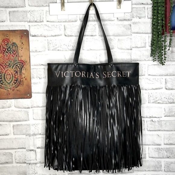 Victoria’s Secret Faux Leather Fringe Tote Bag Large - Picture 2 of 9